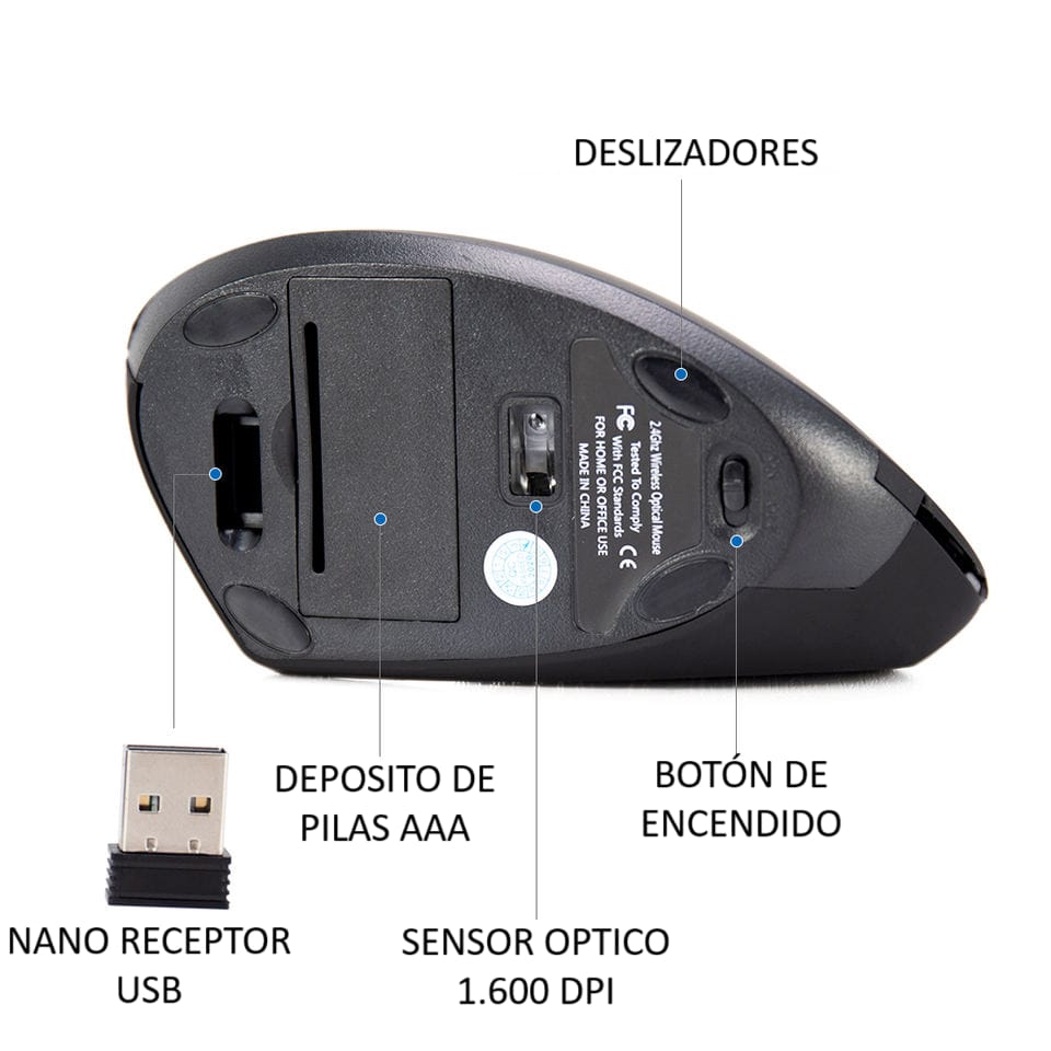 MOUSE HERGONOMICO INALÁMBRICO